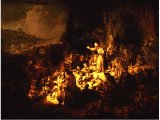 `The Sermon of St John the Baptist` by Rembrandt. Canvas on panel, ca. 1634-36. Berlin, Gem ldegalerie der Staatlichen Museen.